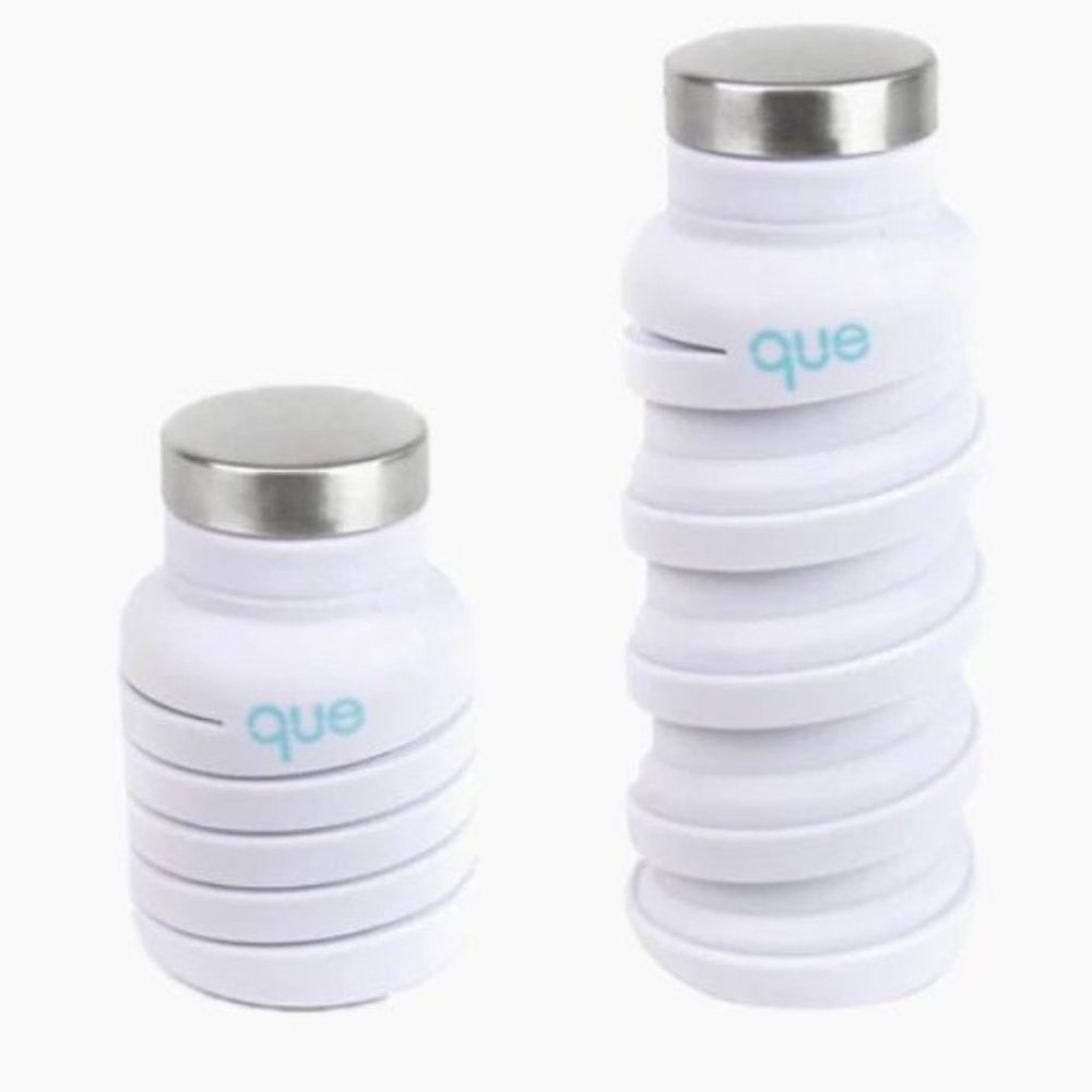 Glacier White Silicone Collapsible Water Bottle